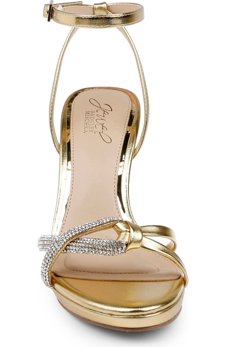Jewel Badgley Mischka Fila Ankle Strap Platform Sandal, Alternate, color, Gold Leather