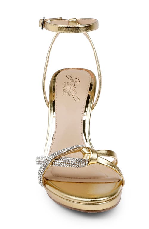 Jewel Badgley Mischka Fila Ankle Strap Platform Sandal In Gold