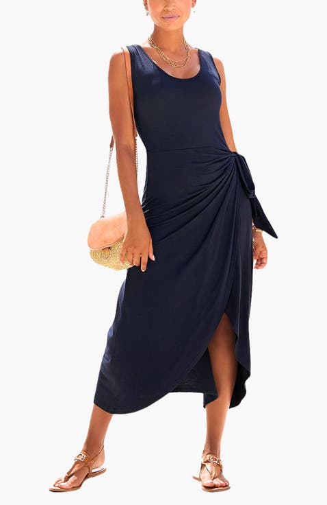 Sleeveless Wrap Look Dress