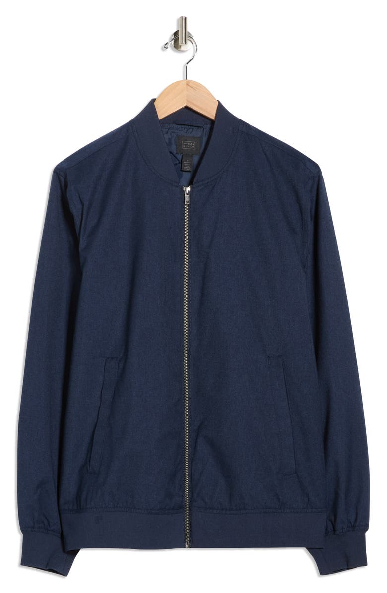 14th & Union Textured Bomber Jacket, Alternate, color, Navy India Ink Heather