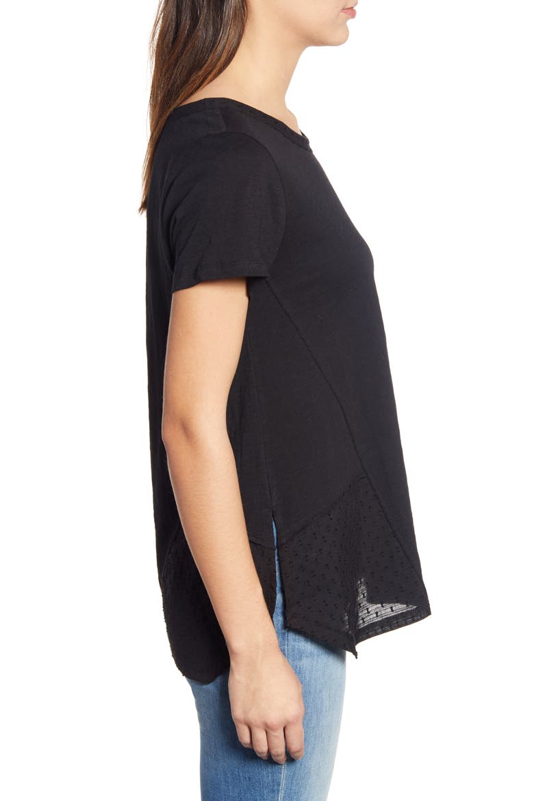 Clip Dot Detail Tee, Alternate, color, BLACK