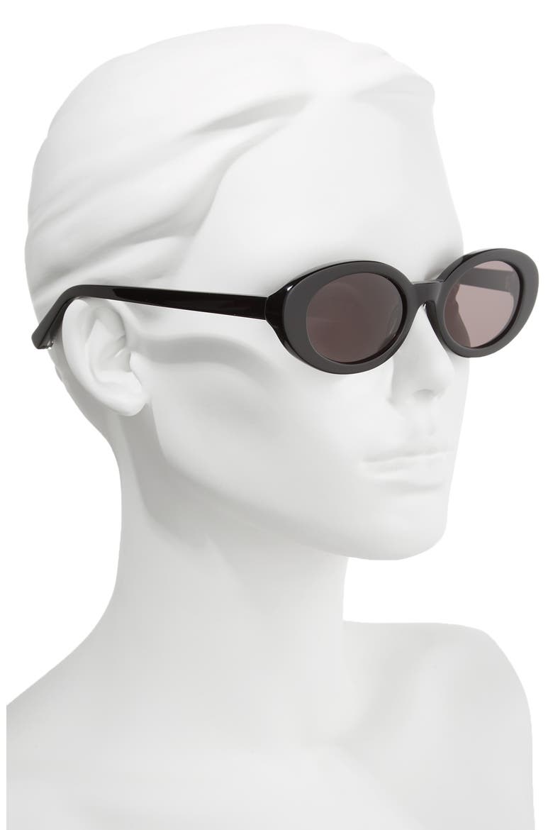 McKinely 51mm Oval Sunglasses, Alternate, color, BLACK