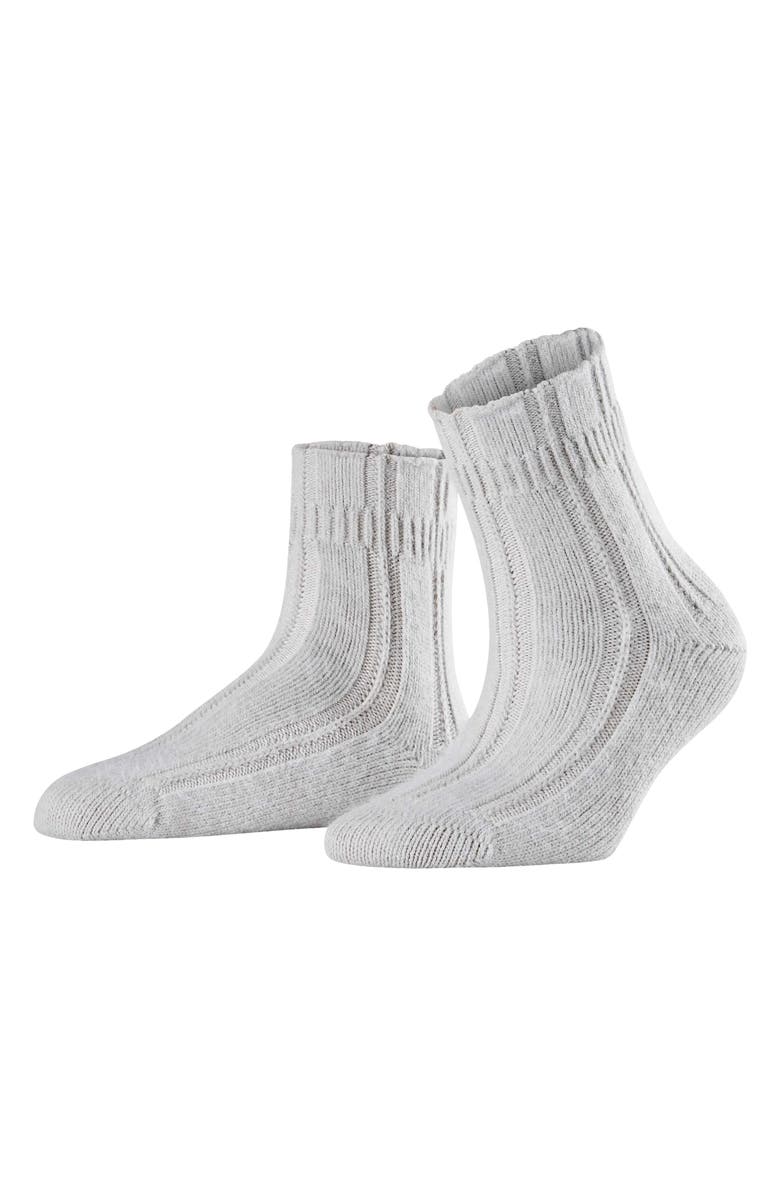 Falke Knit Bed Socks, Main, color, Silver