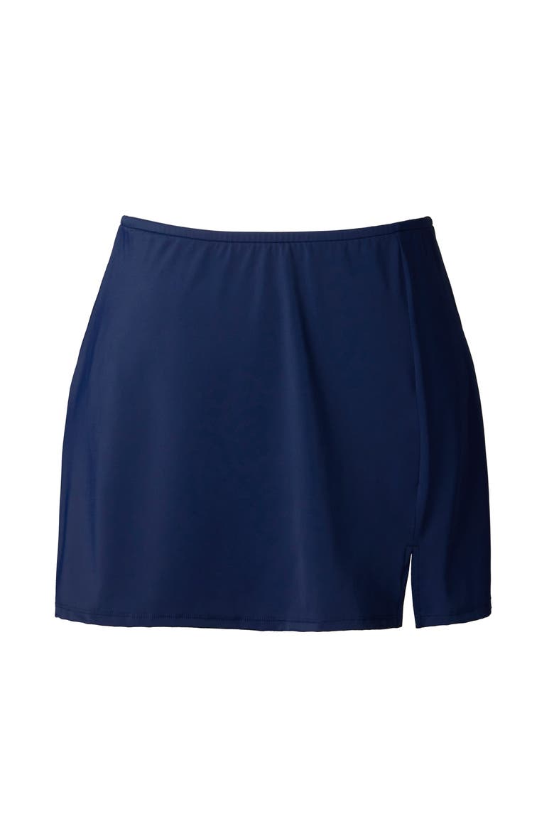 Side Slit Hipster Swim Skirt, Alternate, color, New Navy Blue