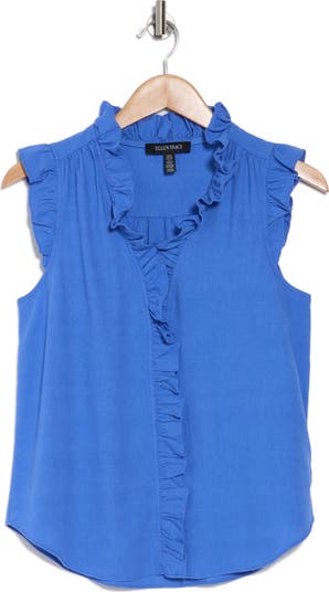 Ruffle Linen Blend Shirt