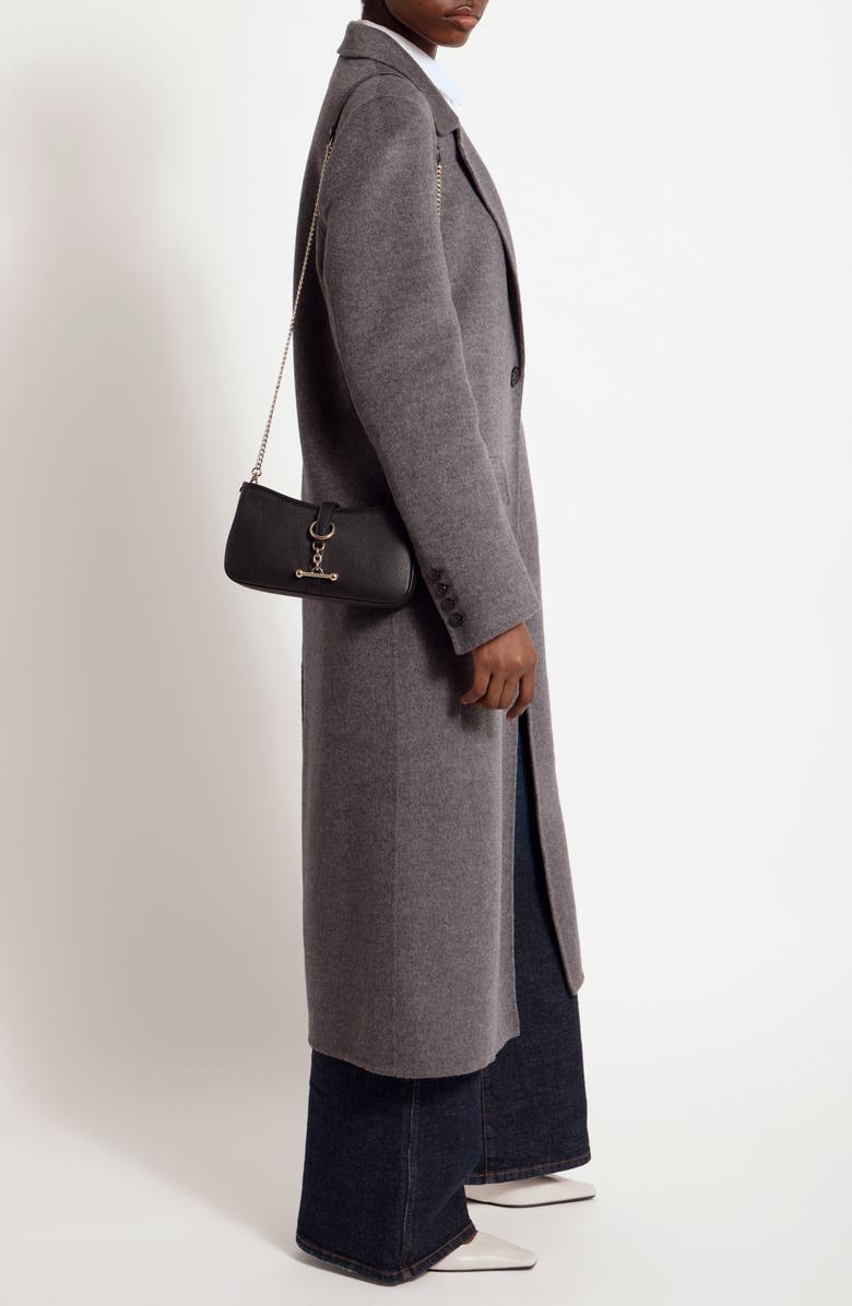 Strathberry Kite Leather Wallet on a Chain, Alternate, color, Black