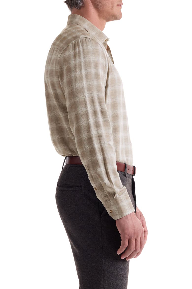 Julian Shaped Fit Plaid Button-Up Shirt, Alternate, color, WALNUT