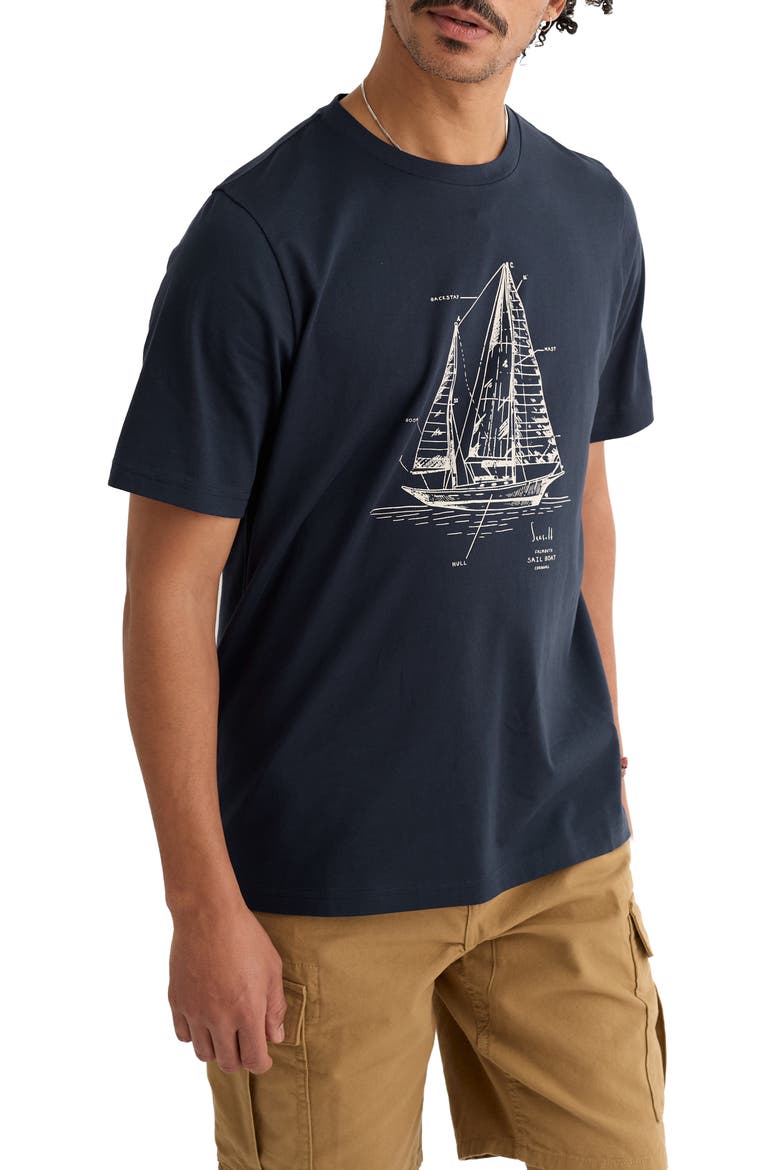 Midwatch Graphic T-shirt, Main, color, BOAT SKETCH MARITIME