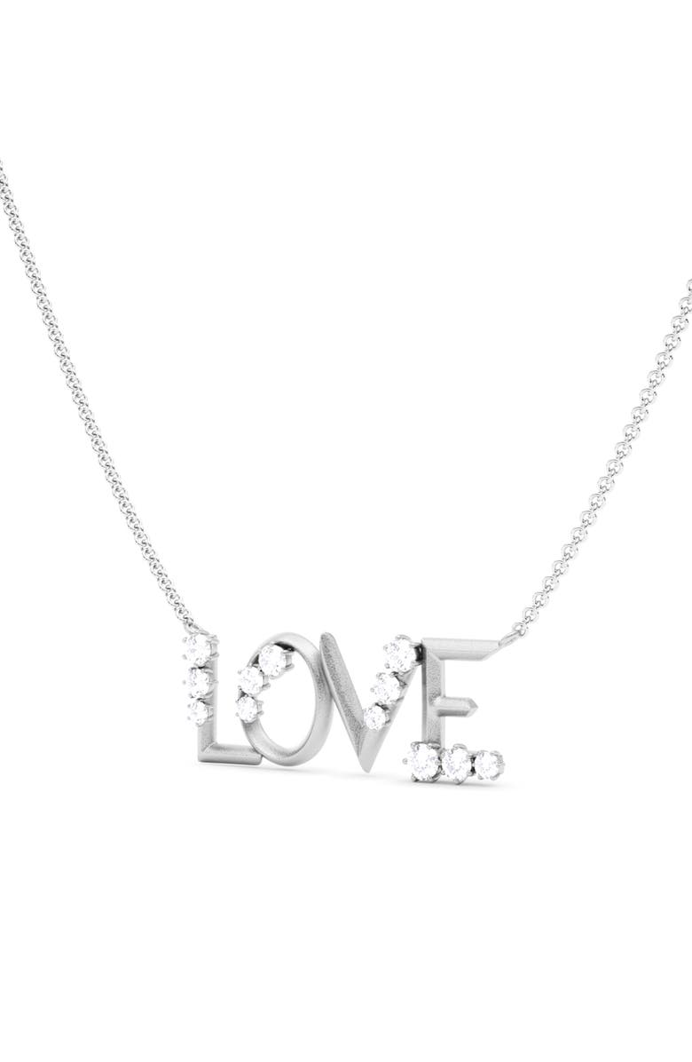 HauteCarat Love Lab Created Diamond Necklace, Alternate, color, 18K White Gold