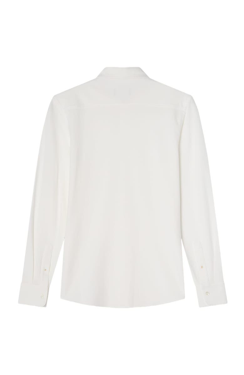 Robert Talbott Foster Long Sleeve Pique Knit Shirt, Alternate, color, Classic White