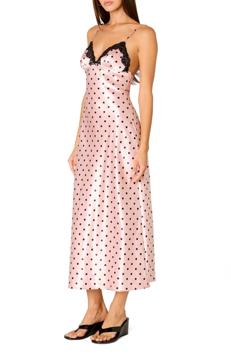 Nia Jasmine Sleeveless Satin Midi Dress, Alternate, color, Blush Pink