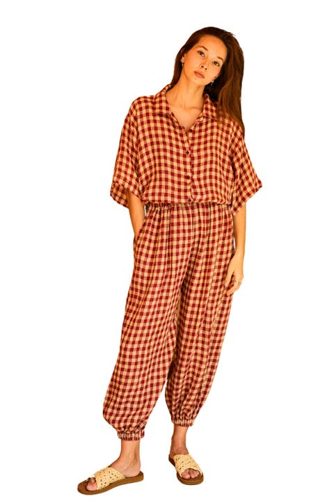 Vanessa Linen Gingham Balloon Pants