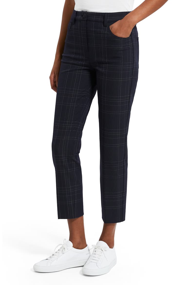 Treeca Dover Windowpane Plaid Trousers, Alternate, color, NAVY MULTI