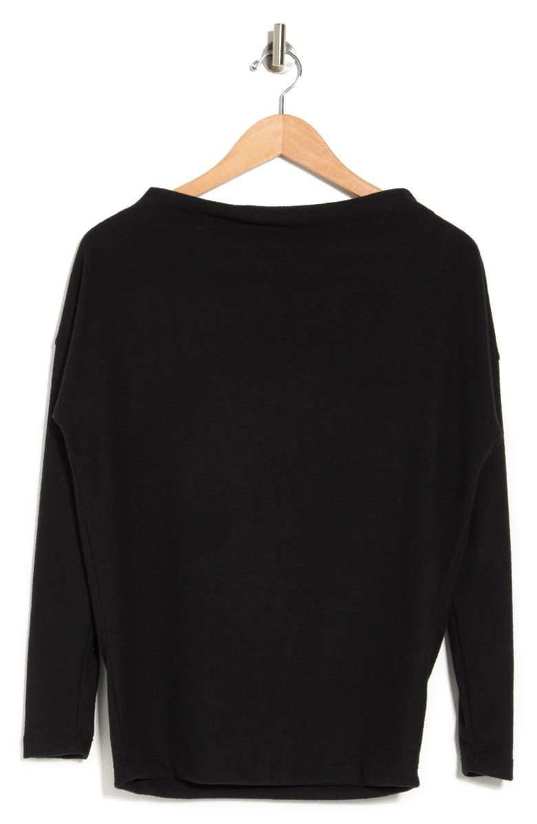 Renee C Brushed Knit Boat Neck Top, Alternate, color, Black