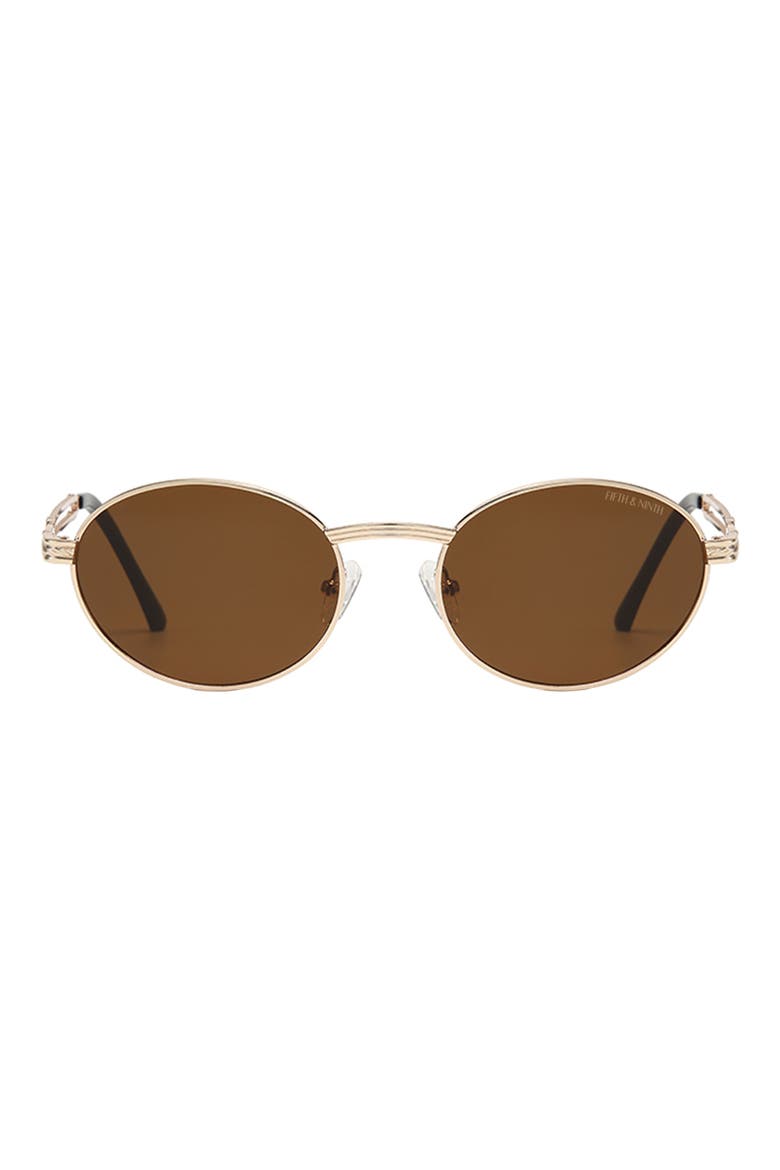 Blake 52mm Polarized Oval Sunglasses, Main, color, BROWN/GOLD