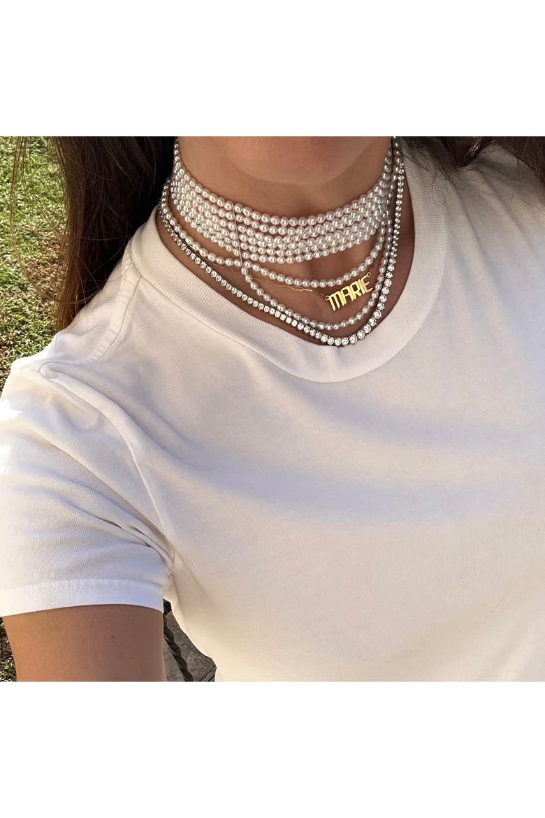 The Victoria Pearl Choker Necklace, Alternate, color, White