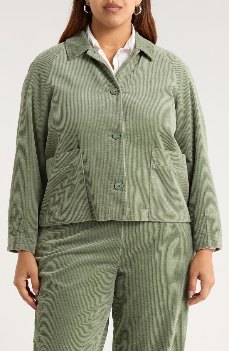 Seasalt Cornwall Ocean Mist Organic Cotton Chore Jacket, Alternate, color, Dusky Green