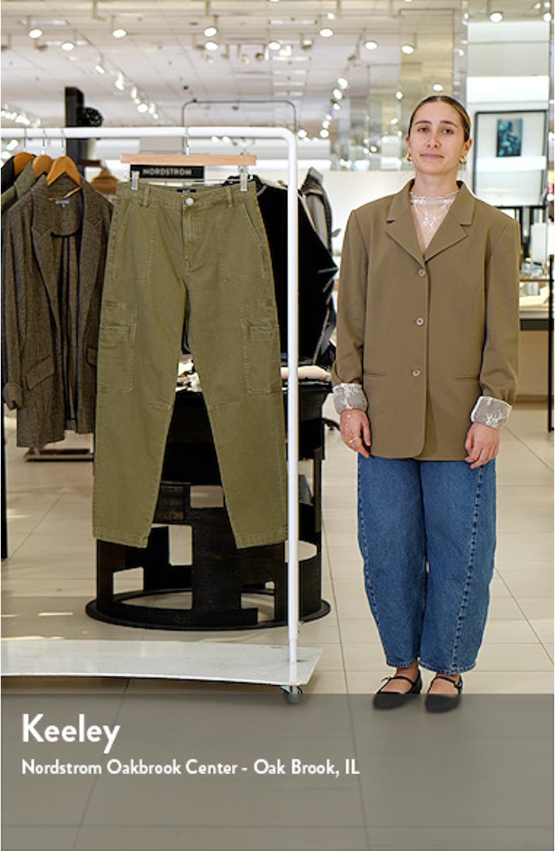 Kiera High Waist Slim Barrel Leg Cargo Jeans, sales video thumbnail