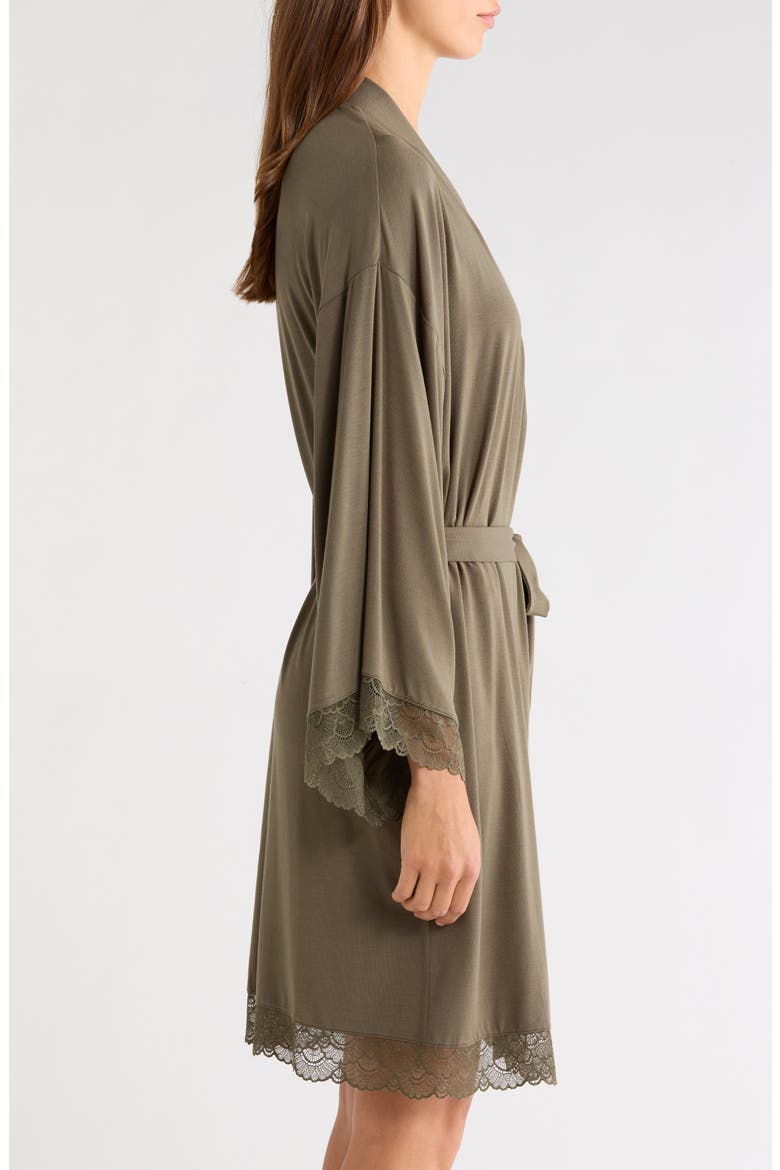 Moonlight Eco Lace Trim Robe, Alternate, color, OLIVE SARMA