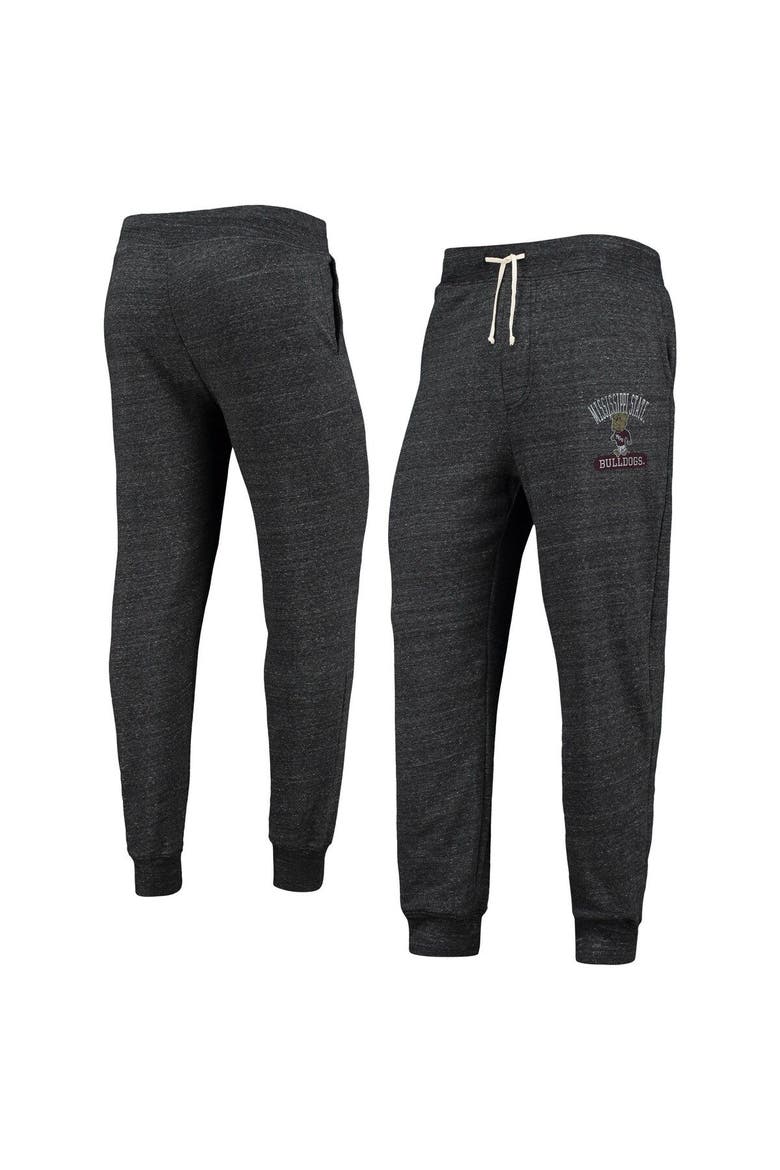 Men's Alternative Apparel Heathered Black Mississippi State Bulldogs Dodgeball Tri-Blend Pants, Main, color, Heather Black