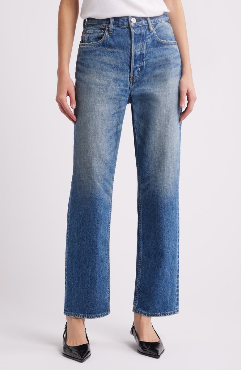 MOUSSY VINTAGE Lyndhurst High Waist Ankle Straight Leg Jeans, Main, color, Blue