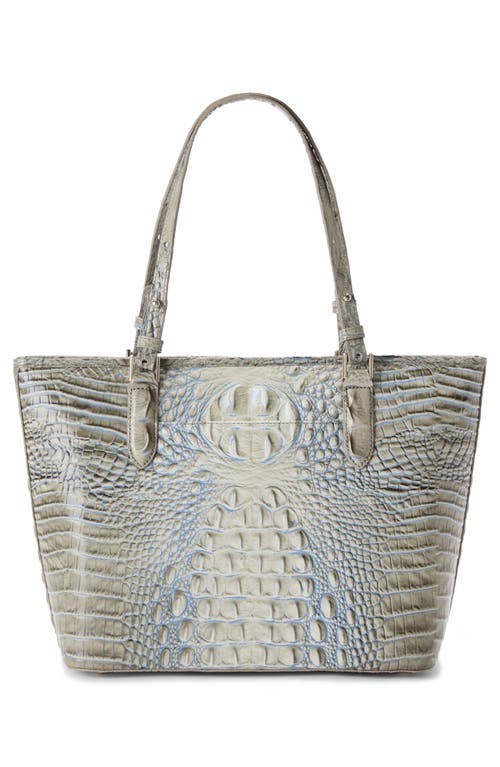 Brahmin Medium Asher Croc Embossed Leather Tote In Gray
