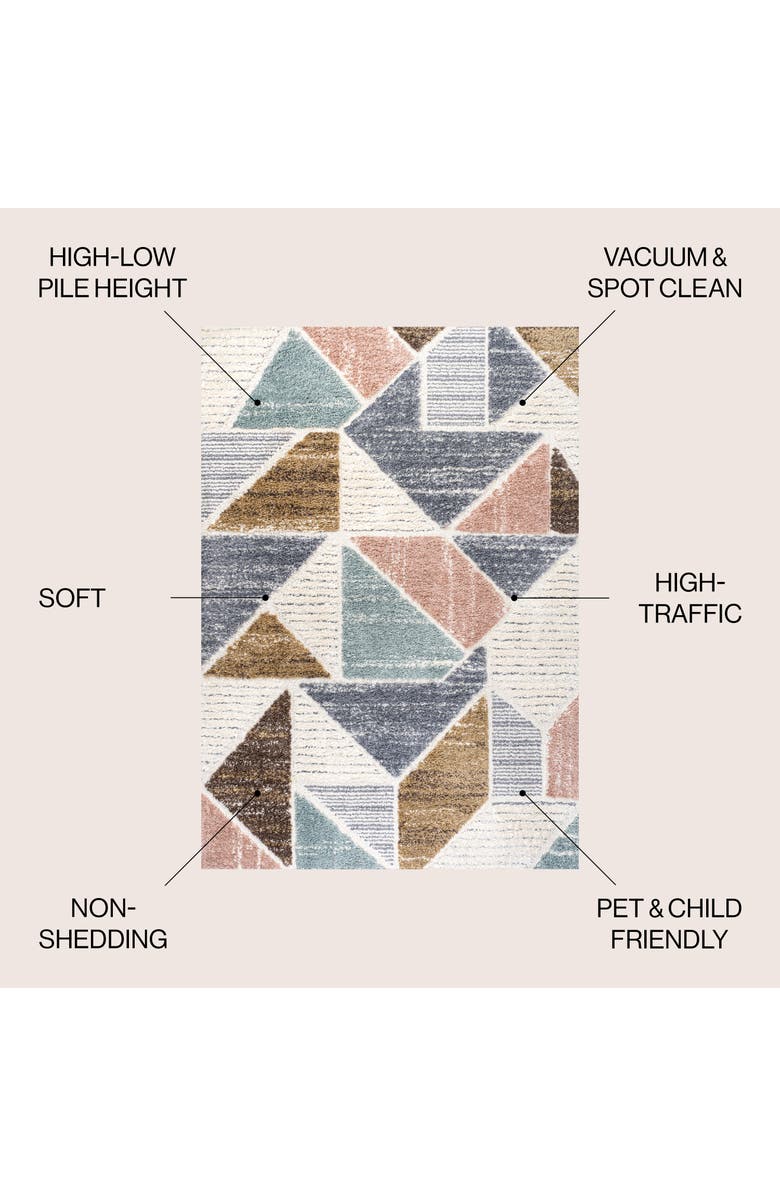 JONATHAN Y Aileen Geometric Scandi Colorblock Carved Area Rug, Alternate, color, Multi