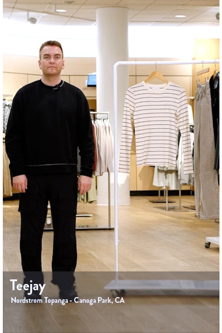 Stripe Long Sleeve Cotton & Modal Crewneck Top video