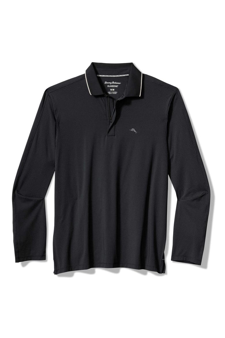 Palm Desert Fairaway Long Sleeve Polo, Main, color, JET BLACK