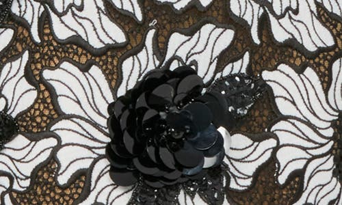 Helsi Norah Floral Appliqué Gown In Black/white