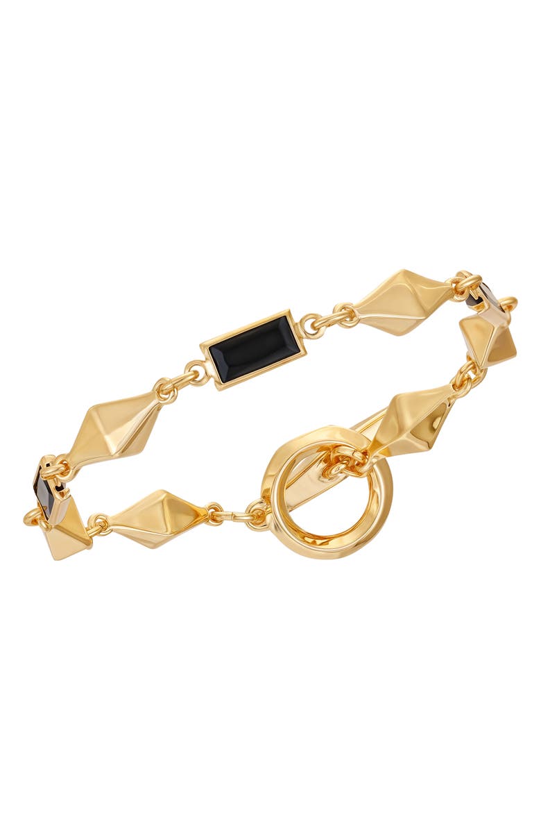 Vince Camuto Baguette Crystal Chain Link Bracelet, Main, color, Gold
