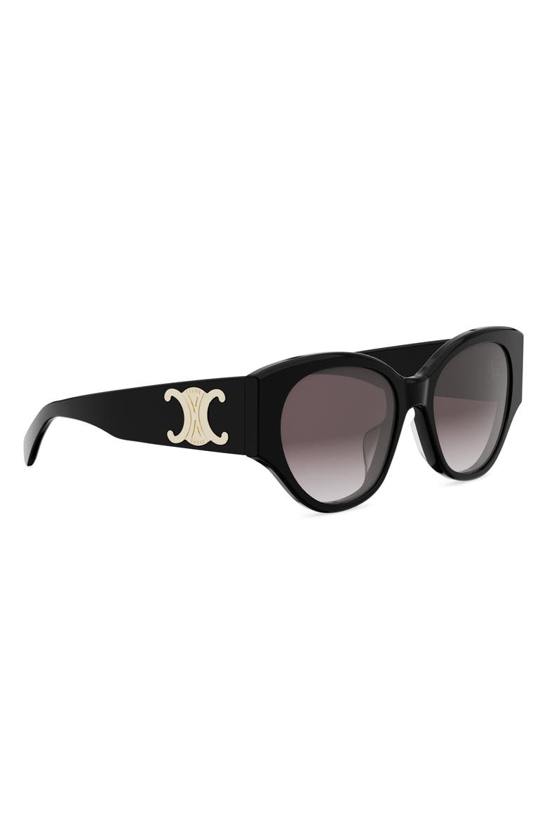 CELINE Maxi Triomphe 55mm Butterfly Sunglasses, Alternate, color, Shiny Black / Gradient Roviex