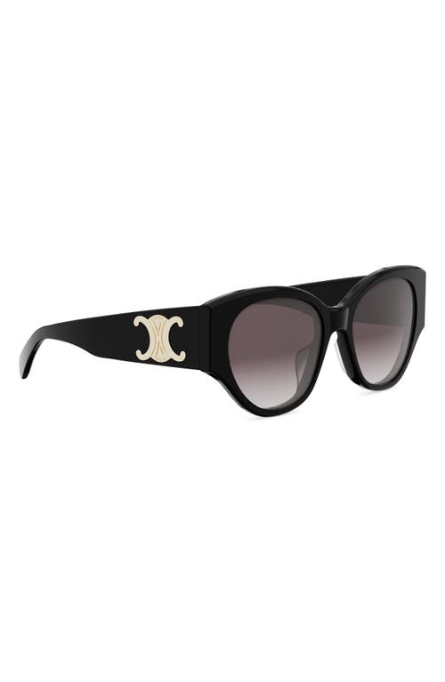 Celine Maxi Triomphe Acetate Butterfly Sunglasses In Black