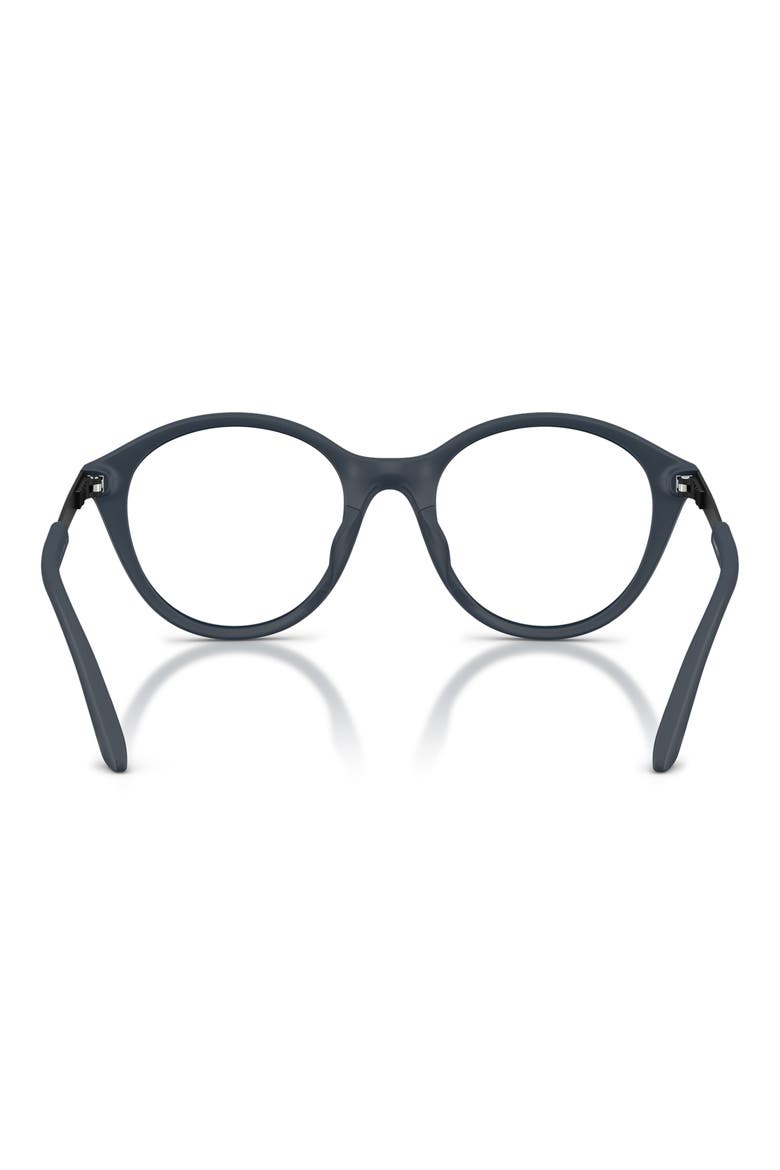 Kids' 48mm Round Optical Glasses, Alternate, color, MATTE BLUE / CLEAR
