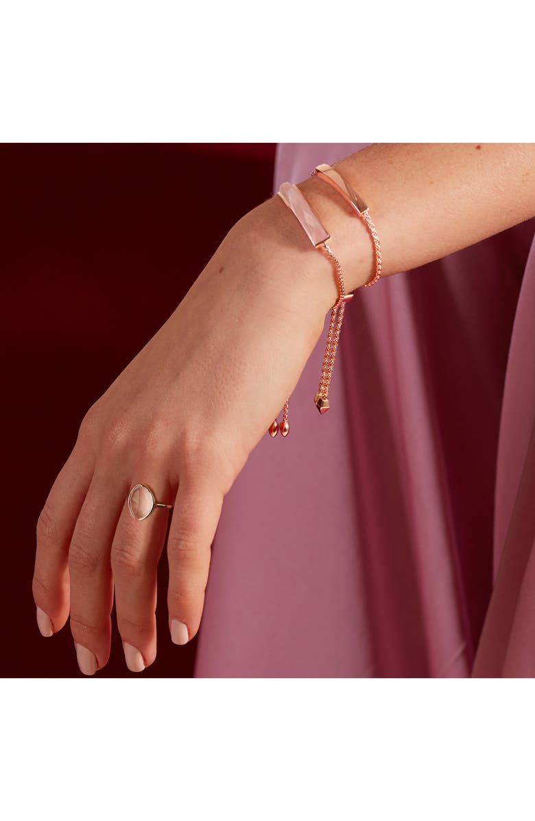 Monica Vinader Siren Small Nugget Stacking Ring, Alternate, color, Rose Gold/ Rose Quartz