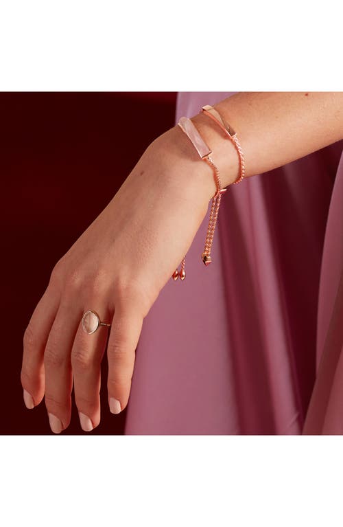 Monica Vinader Siren Quartz-gemstone 18ct Rose-gold And Silver Small Ring In Rose Gold/rose Quartz