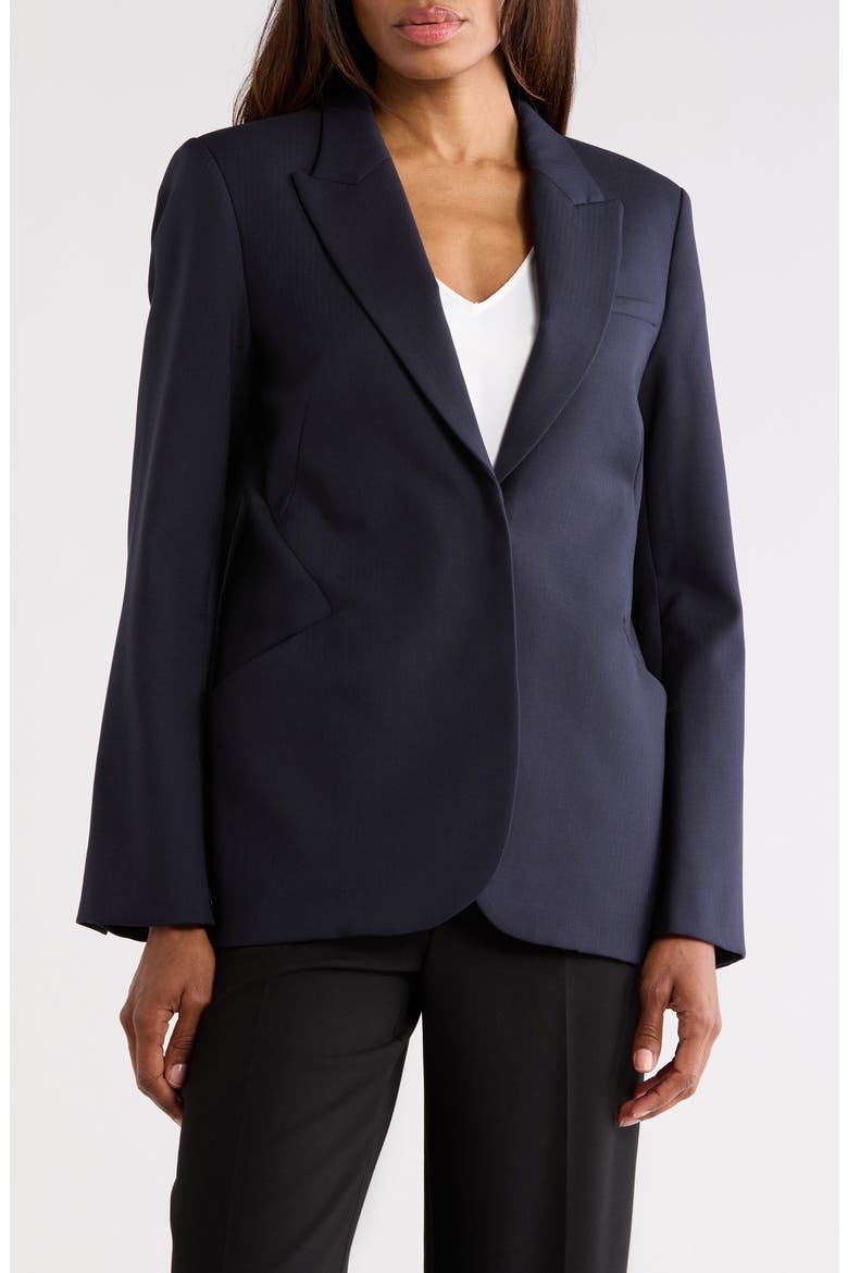 Perfect Peak Lapel Wool Blend Blazer, Main, color, MIDNIGHT