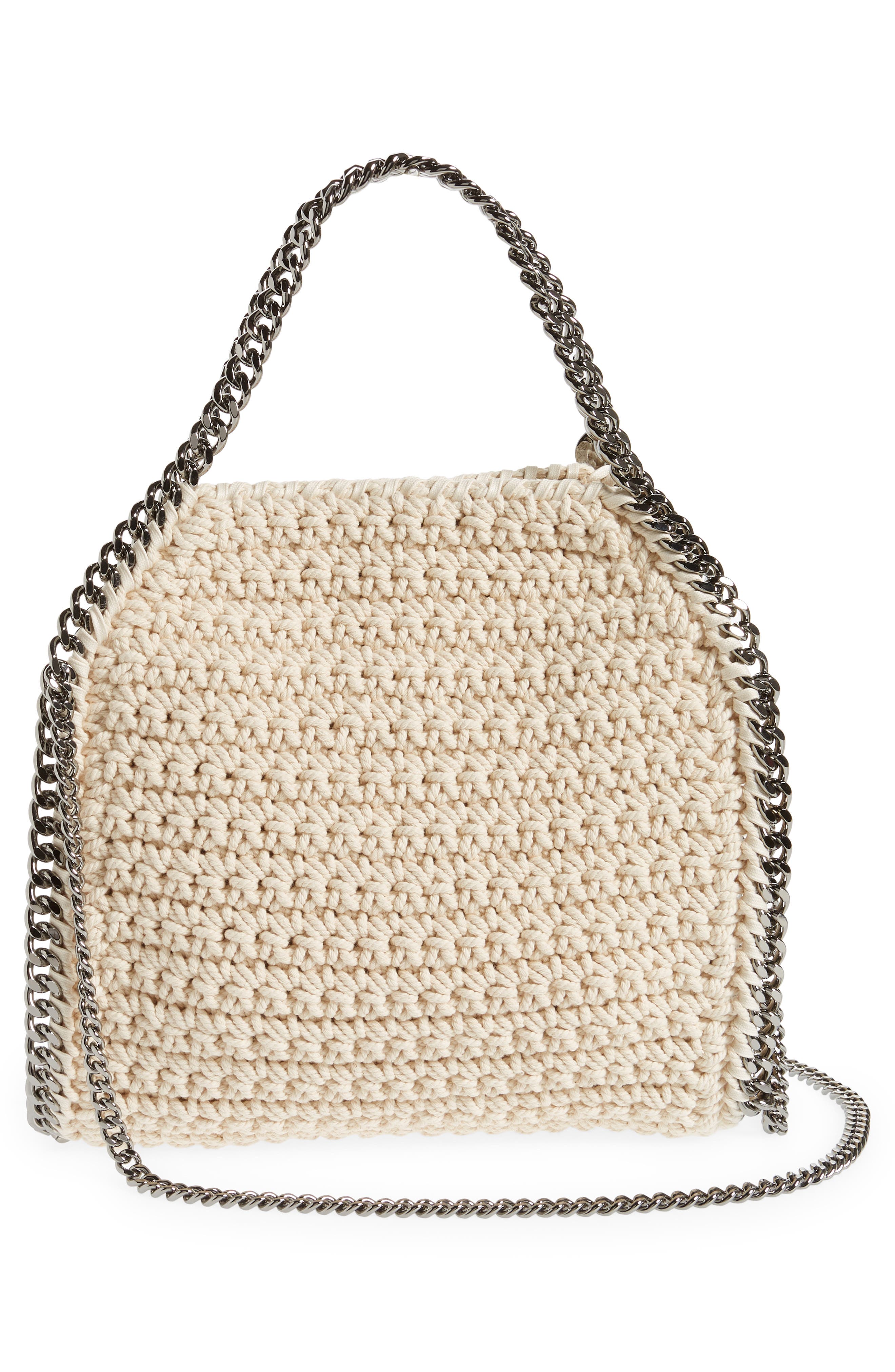 Stella McCartney Mini Falabella Crocheted Cotton Tote, Alternate, color, 
