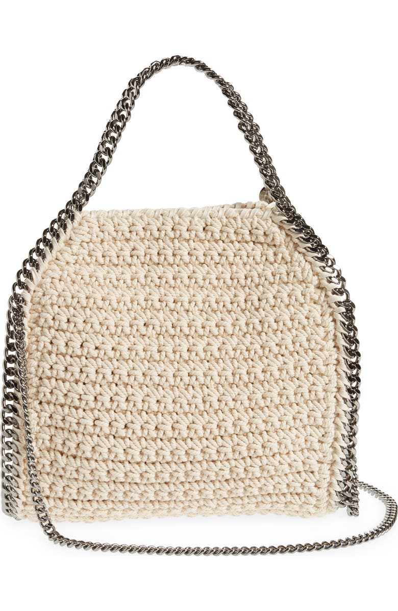 Stella McCartney Mini Falabella Crocheted Cotton Tote, Alternate, color,