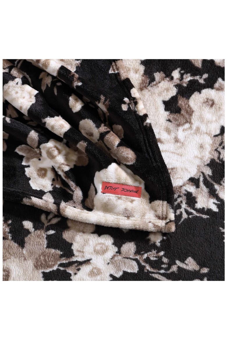 Floral Blanket, Alternate, color, BLACK