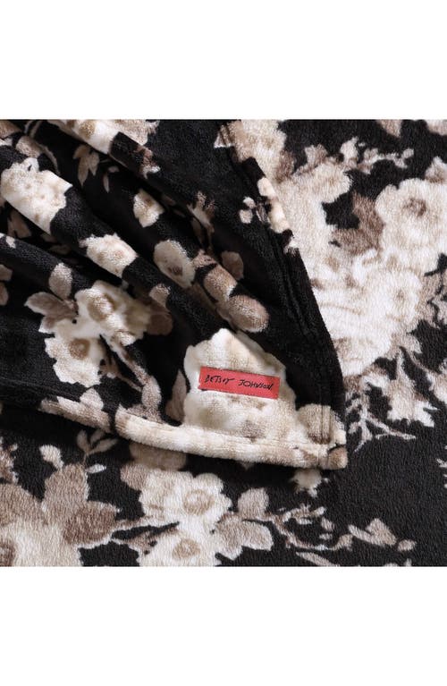 Betsey Johnson Floral Blanket In Black