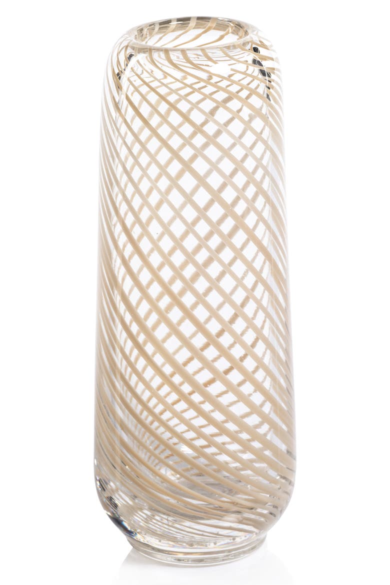 Chantilly Swirl Glass Bud Vase, Main, color, CLEAR/ BEIGE