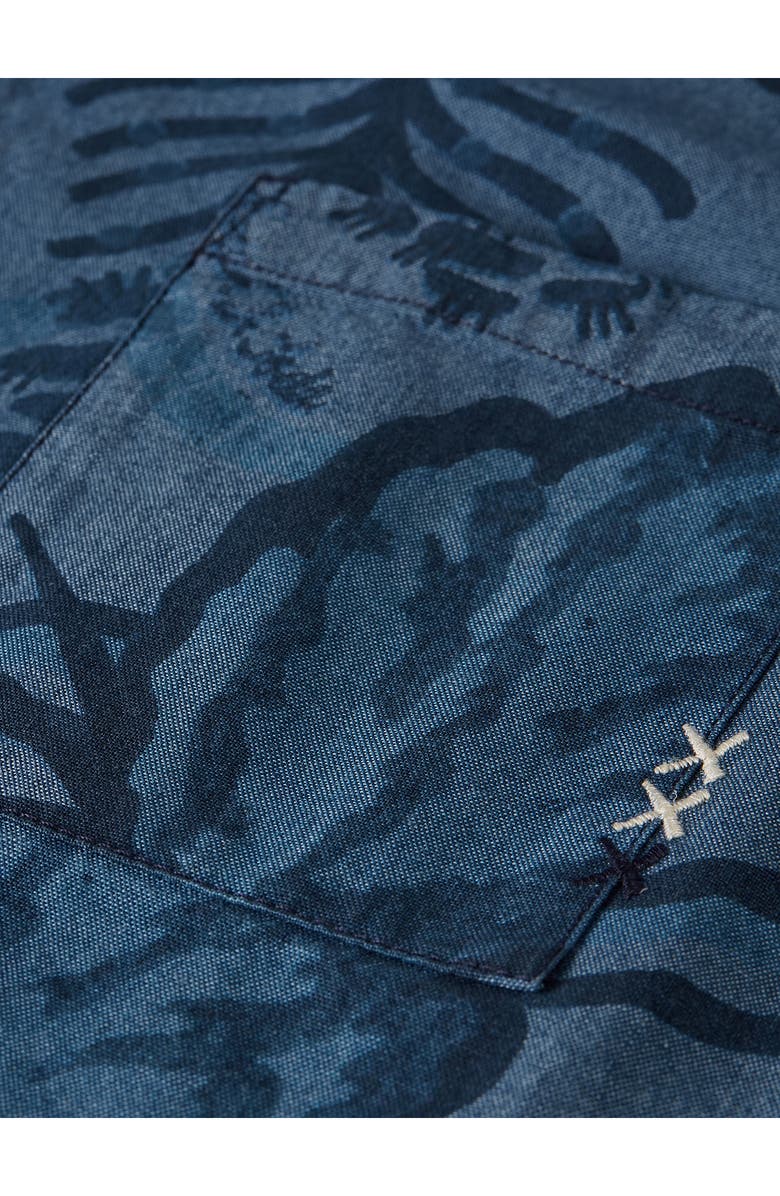 Scotch & Soda Kids' Floral Cotton Chambray Camp Shirt, Alternate, color, Shine A Light