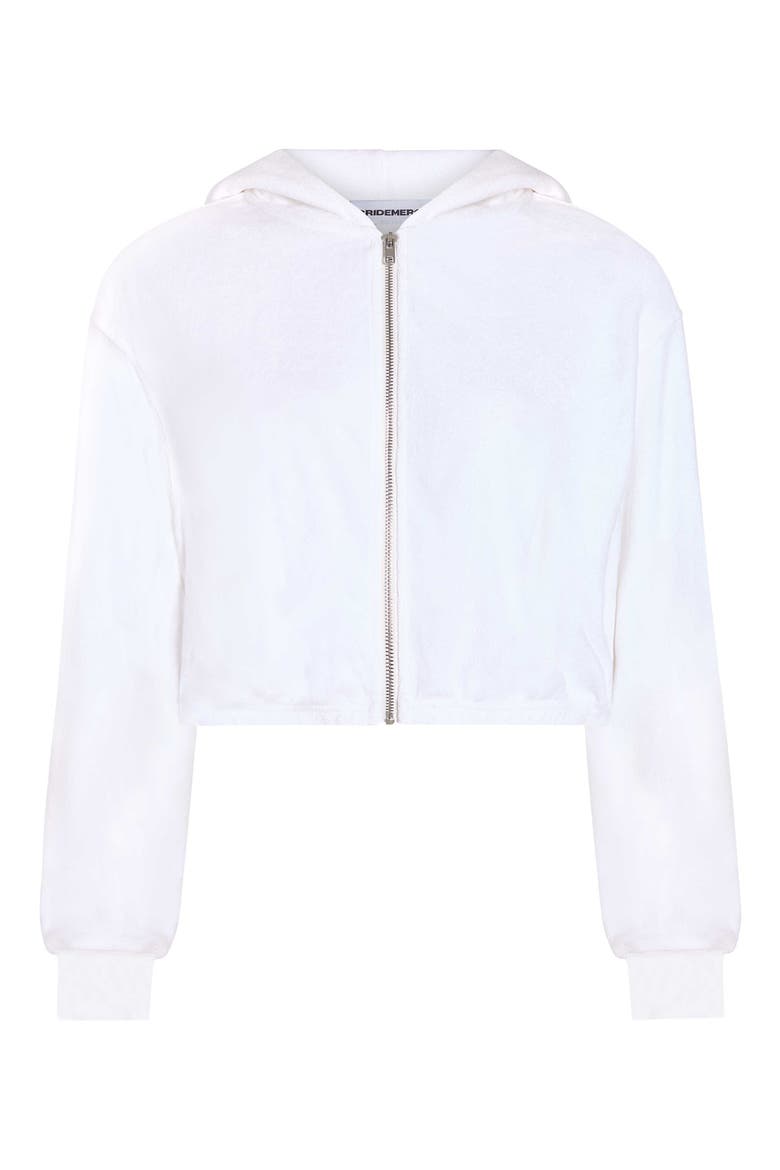 Terry Bride Zip-Up, Alternate, color, White