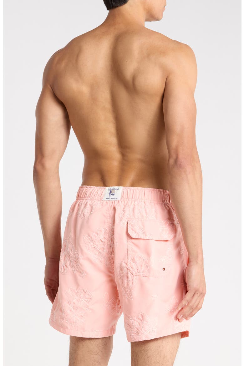 Embroidered Orange Swim Trunks, Alternate, color, ORANGE