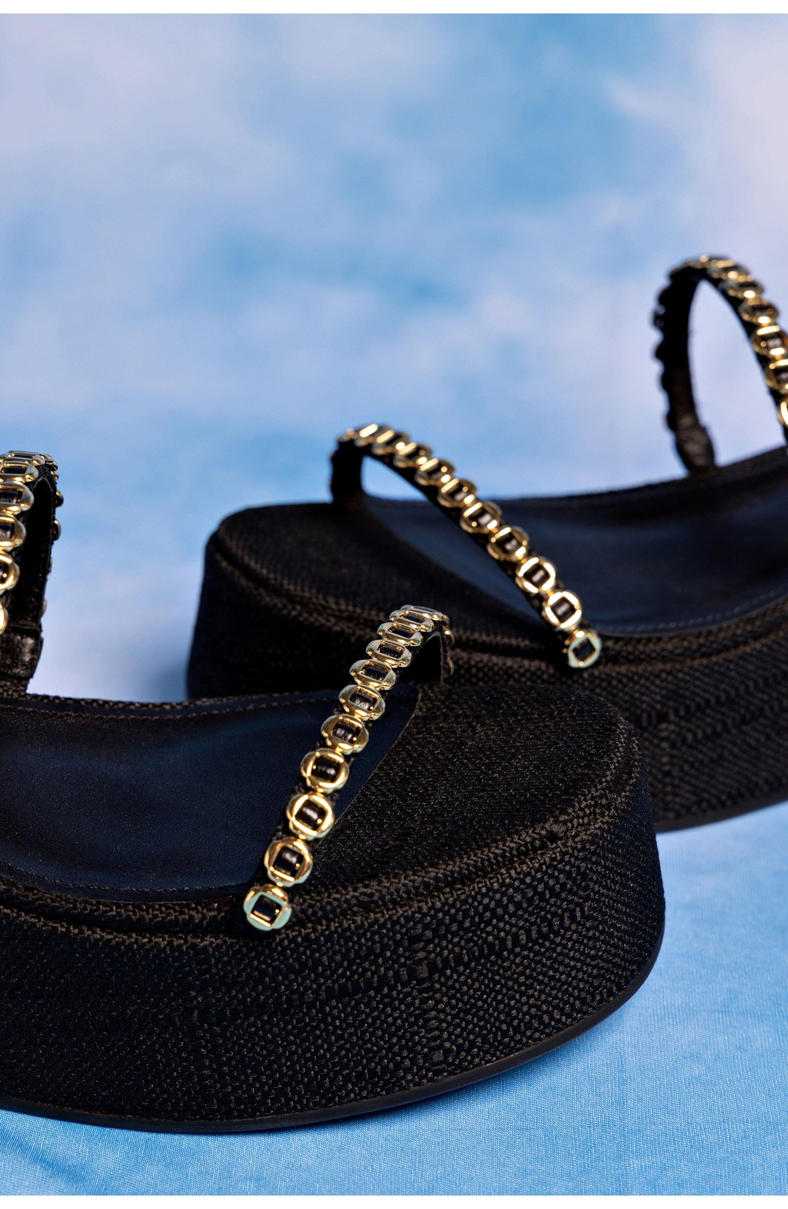 Larroudé Gio Milanina Flatform Sandal, Alternate, color, Black