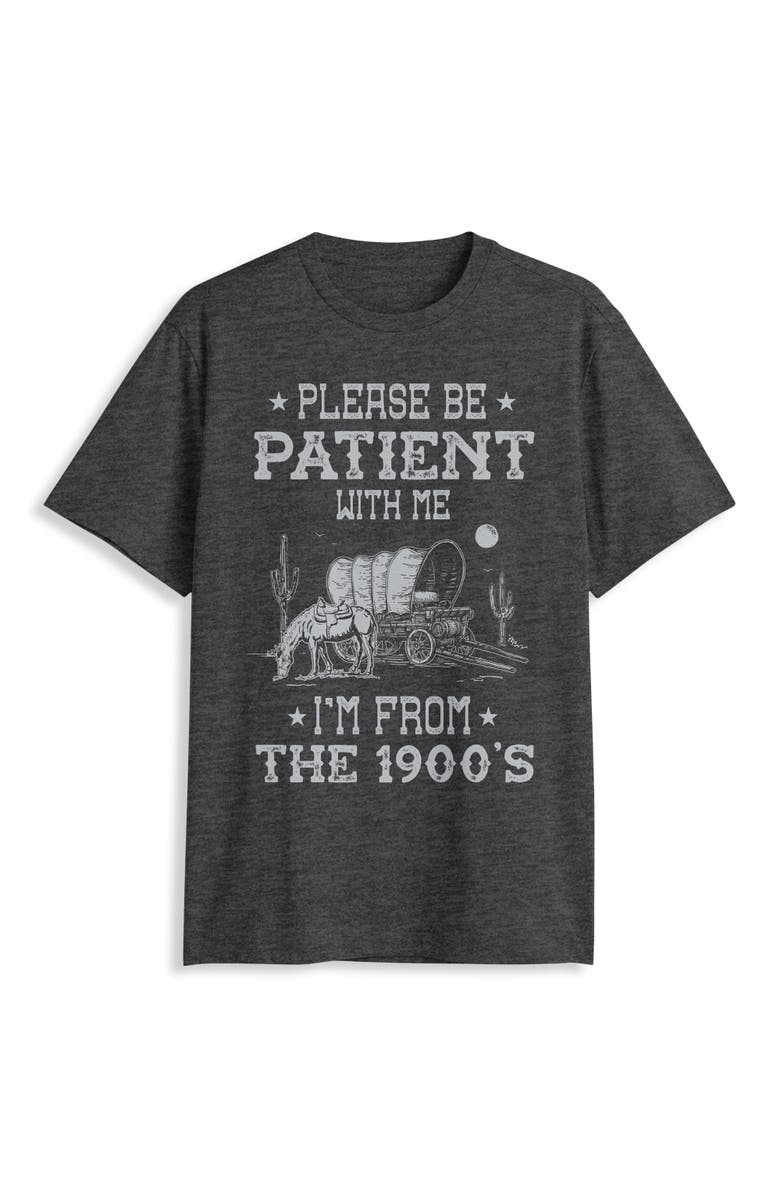 True Nation by DXL Big & Tall I'm From The 1900's Graphic Tee, Main, color, Charcoal Heather