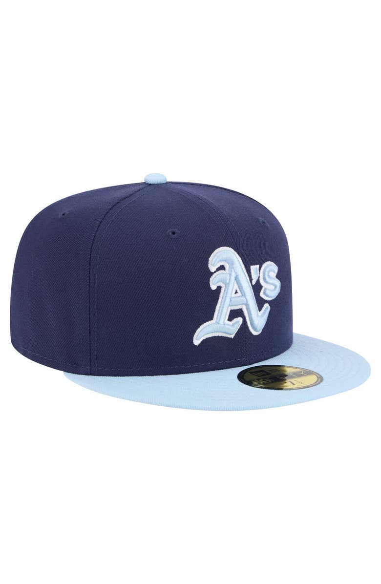 New Era Men's New Era Navy/Light Blue Athletics Color Pack 2-Tone 59FIFTY Fitted Hat, Alternate, color, 