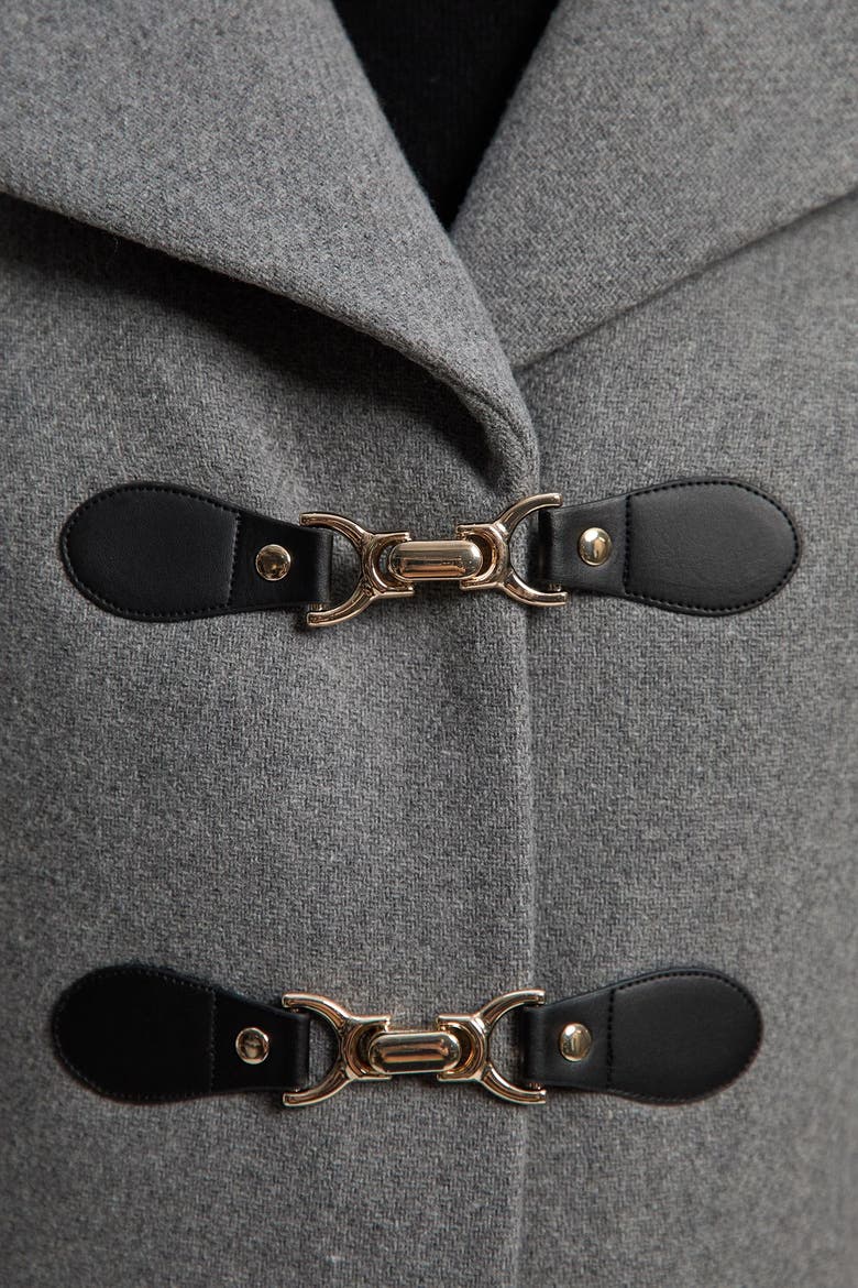 Military Tailored Midi Coat, Alternate, color, Grey