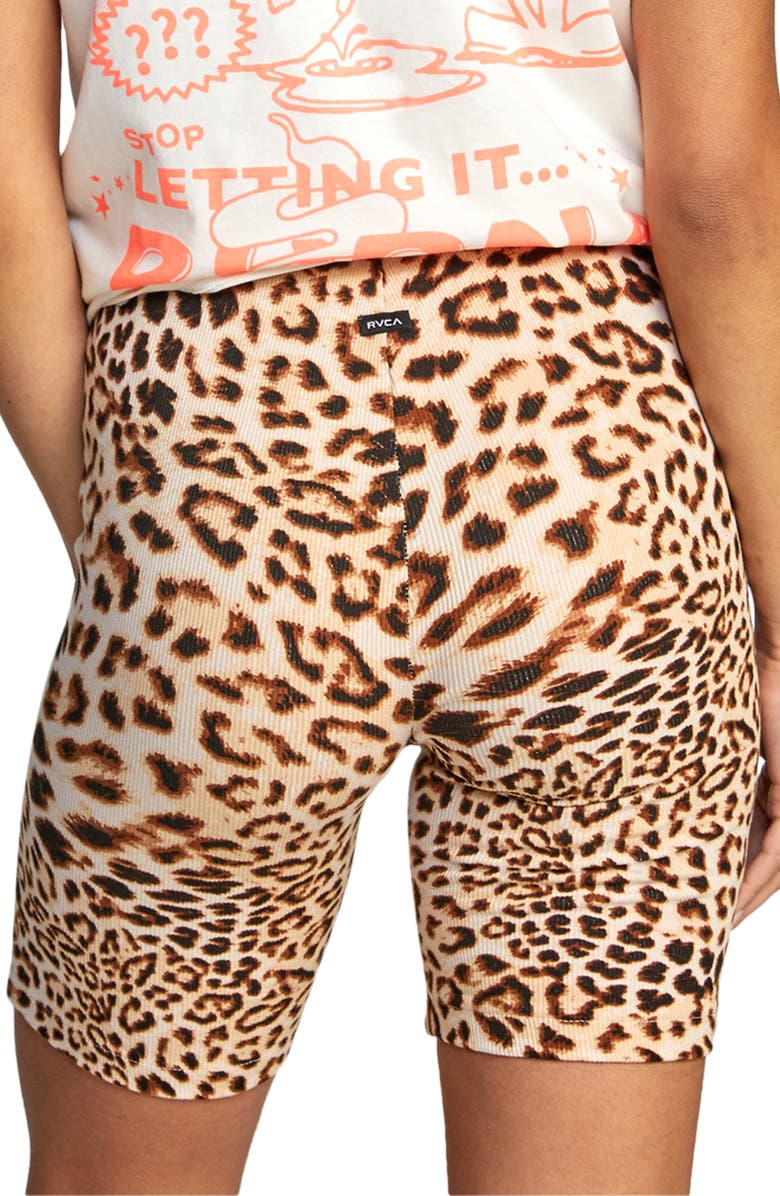 RVCA Push It Leopard Bike Shorts, Alternate, color, 